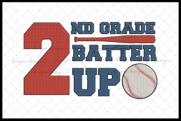 2nd Grade Batter Up Embroidery Design