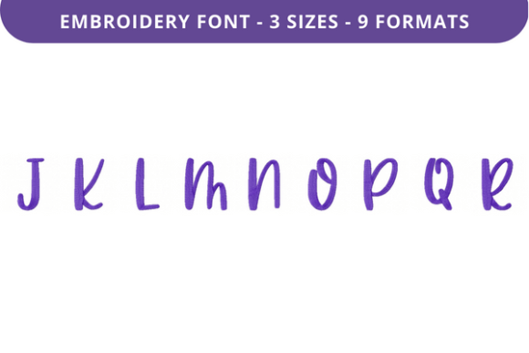 Country Garden Font Uppercase J to R for Personalized Embroidery Projects