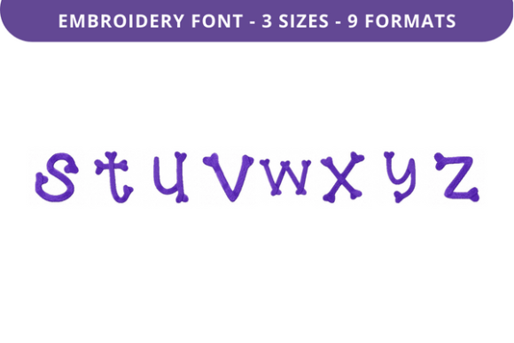 Curves and Bones Font S to Z: A Stylish Embroidery Choice