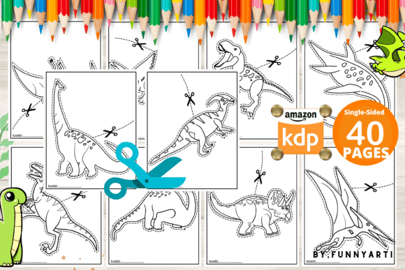 Dinosaur Scissor Skills Activity
