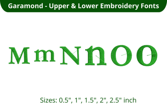 Garamond Font MNO for Embroidery Projects