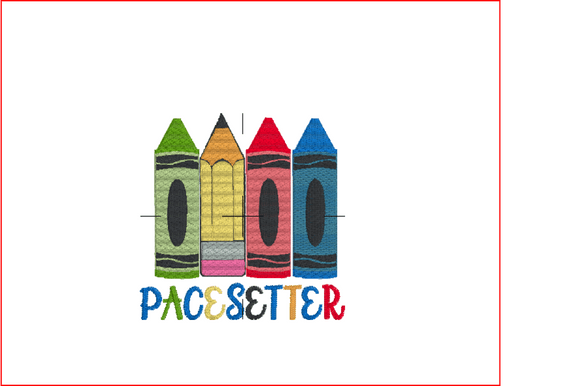 Pencil and Crayon Crest Embroidery Design