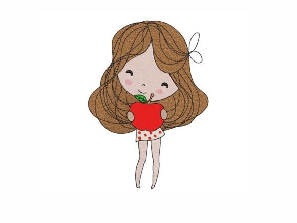 School Girl Embroidery Design