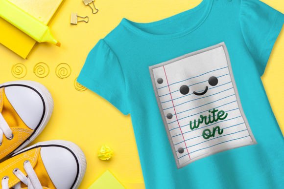 Write on Notebook Paper Applique: A Practical Embroidery Design for Back-to-School Projects